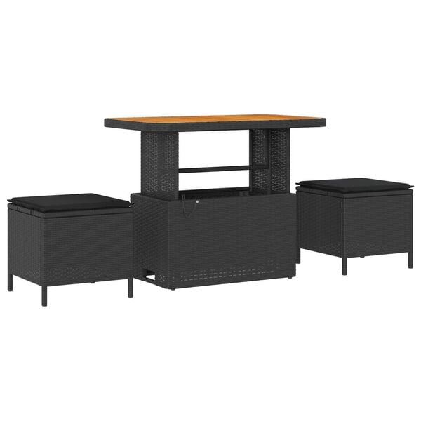 vidaXL Ensemble de canap&eacute; de jardin 12 pcs Noir Poly rotin