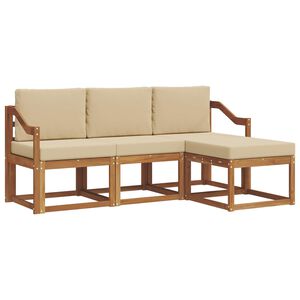 vidaXL Ensemble de canap&eacute;s d'ext&eacute;rieur 4 pc Naturel et Beige