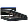 vidaXL Lit de rangement LED avec matelas Noir 200 x 200 cm Velours