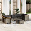 vidaXL Salon de jardin 8 pcs avec coussins gris r&eacute;sine tress&eacute;e