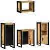 vidaXL Ensemble de mobilier de salle de bain 4 pi&egrave;ces Marron et Noir
