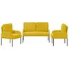 vidaXL Ensembles de canap&eacute;s 3 pcs Jaune 115 x 56 x 80 cm Contreplaqu&eacute;