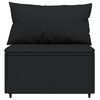 vidaXL Salon de jardin 3 pcs avec coussins Noir R&eacute;sine tress&eacute;e