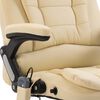 vidaXL Chaise de bureau de massage Crème Similicuir