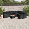 vidaXL Salon de jardin 10 pcs avec coussins noir r&eacute;sine tress&eacute;e