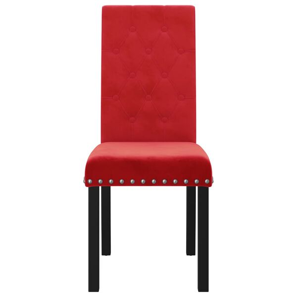 vidaXL Chaises &agrave; manger lot de 2 rouge bordeaux velours