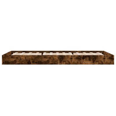 vidaXL Cadre de lit chêne fumé 75x190 cm bois d'ingénierie