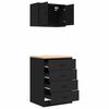 vidaXL Armoires de garage 2 pcs noir bois d'ing&eacute;nierie