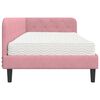vidaXL Cadre de lit d'angle avec matelas Rose 100 x 200 cm Velours