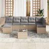 vidaXL Ensemble de Canap&eacute;s avec coussin 8 pcs Beige polyrotin