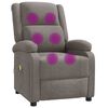 vidaXL Fauteuil de massage Taupe Tissu