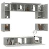 vidaXL Ensemble de meubles TV 8 pcs Gris b&eacute;ton Bois d'ing&eacute;nierie