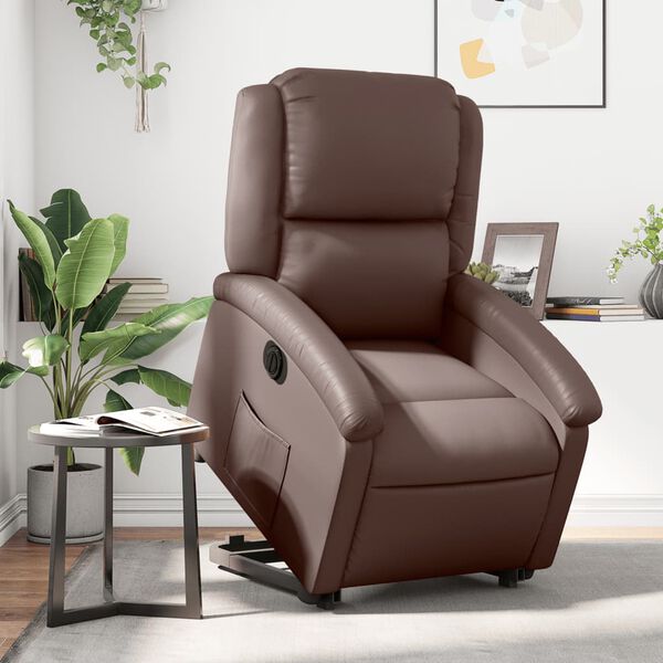 vidaXL Fauteuil inclinable &eacute;lectrique marron similicuir
