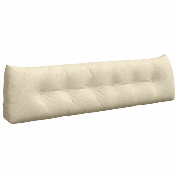 vidaXL Coussin de Dos Cr&egrave;me 180 x 24 x 50 cm tissu