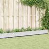 vidaXL Jardini&egrave;re avec piquets blanc 362,5x42,5x28,5 cm PP