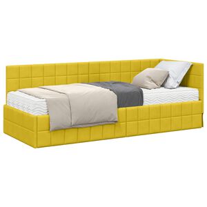 vidaXL Cadre de lit d'angle avec matelas 2 pc Jaune 80 x 200 cm