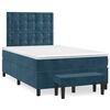 vidaXL Sommier &agrave; lattes de lit et matelas bleu fonc&eacute; 120x190cm velours
