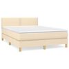vidaXL Sommier &agrave; lattes de lit avec matelas Cr&egrave;me 140x190 cm Tissu