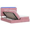 vidaXL Lit de rangement LED avec matelas Rose 200 x 200 cm Velours