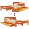 vidaXL Cadre de lit sans matelas cire marron 120x190cm bois pin massif