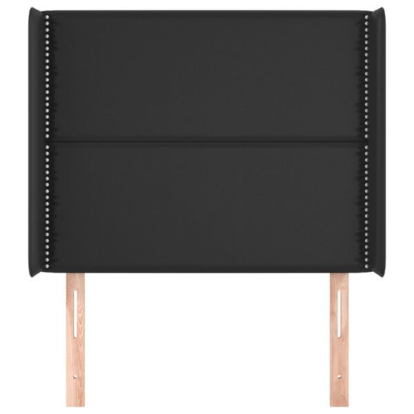 vidaXL T&ecirc;te de lit avec oreilles Noir 93x16x118/128 cm Similicuir