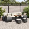 vidaXL Ensemble de canap&eacute; de jardin avec coussin 10 pcs Noir et cr&egrave;me