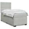 vidaXL Sommier &agrave; lattes de lit et matelas Gris clair 90x200 cm Velours