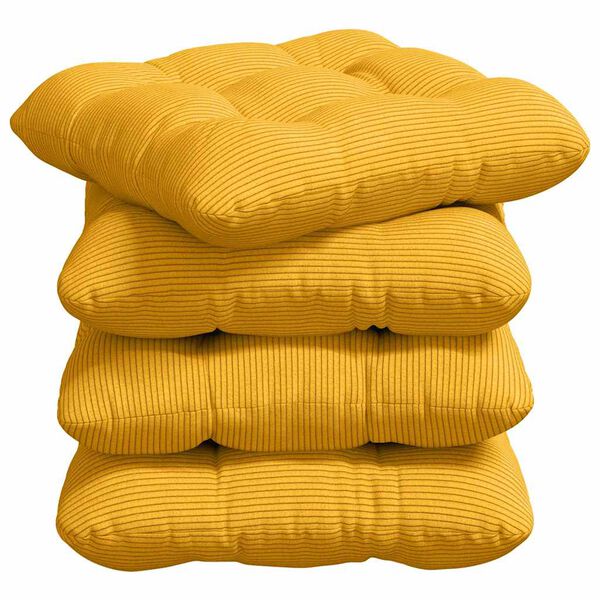 vidaXL Coussins de si&egrave;ge 4 pcs Jaune clair 45 x 45 cm