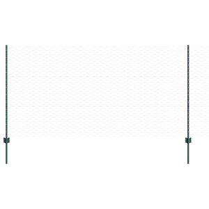 vidaXL Cl&ocirc;ture hexagonale avec poteau 25 x 1,2 m Vert Maille