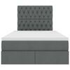 vidaXL Lit avec rangement et matelas Gris fonc&eacute; 120 x 200 cm Polyester