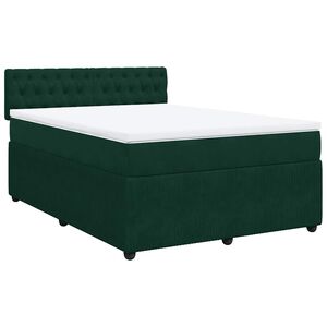 vidaXL Sommier &agrave; lattes de lit et matelas Vert fonc&eacute; 140x200cm Velours