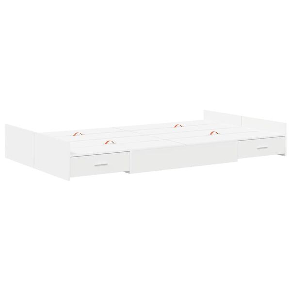vidaXL Cadre de lit avec rangement avec t&ecirc;te de lit Blanc 120 x 200 cm