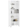 vidaXL Buffet blanc brillant 69,5x32,5x180 cm bois d'ing&eacute;nierie