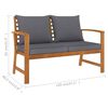 vidaXL Salon de jardin 3 pcs avec coussin Bois d'acacia solide