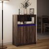 vidaXL Buffet avec LED ch&ecirc;ne marron 72x34x100 cm bois d'ing&eacute;nierie