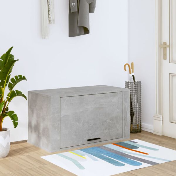 vidaXL Armoire &agrave; chaussures murale Gris b&eacute;ton 70x35x38 cm