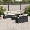 vidaXL Salon de jardin 9 pcs avec coussins noir r&eacute;sine tress&eacute;e