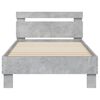 vidaXL Cadre de lit sans matelas avec t&ecirc;te de lit gris b&eacute;ton 75x190 cm