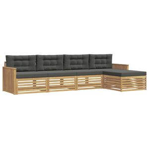 vidaXL Ensemble de canap&eacute;s d'ext&eacute;rieur 5 pc Blanc et anthracite