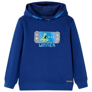 vidaXL Sweatshirt &agrave; capuche pour enfant bleu fonc&eacute; 104