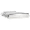 vidaXL Cadre de lit &agrave; LED sans matelas blanc bois massif