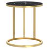 vidaXL Table d'appoint Dor&eacute; et marbre noir 45 cm Verre tremp&eacute;