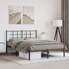 vidaXL Cadre de lit m&eacute;tal sans matelas avec t&ecirc;te de lit noir 140x200cm