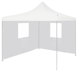 vidaXL Tente de r&eacute;ception pliable avec 2 parois 3x3 m Acier Blanc