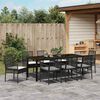 vidaXL Ensemble de salle &agrave; manger pour jardin 9 pcs Noir polyrotin