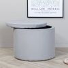 Venture Home Pouf Dunken 51x51x43 cm Velours c&ocirc;tel&eacute; Gris