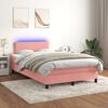 vidaXL Sommier &agrave; lattes de lit avec matelas LED Rose 120x200cm Velours