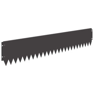 vidaXL Bordure de Pelouse 30 pcs 103 x 20 cm Acier Noir