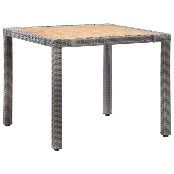 vidaXL Ensemble &agrave; manger de jardin coussins 5pcs R&eacute;sine tress&eacute;e Gris
