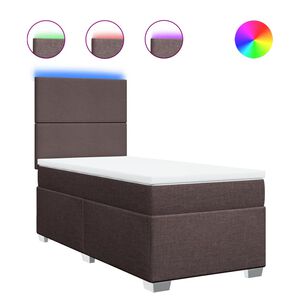 vidaXL Sommier &agrave; lattes de lit avec matelas Marron fonc&eacute; 80x200 cm